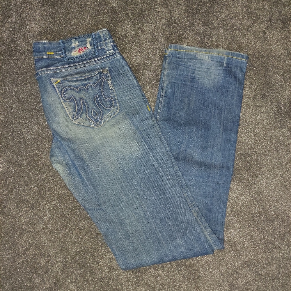 MEK jeans lighter wash long inseam